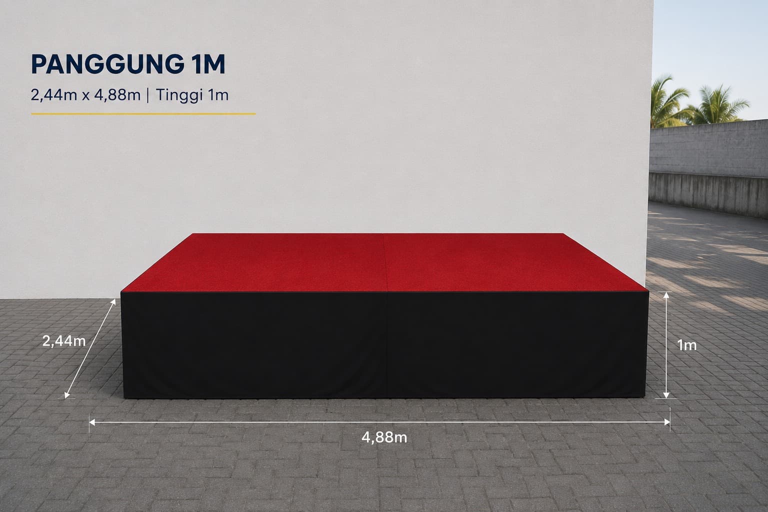 Sewa Panggung Modular Tinggi 1 m Makassar