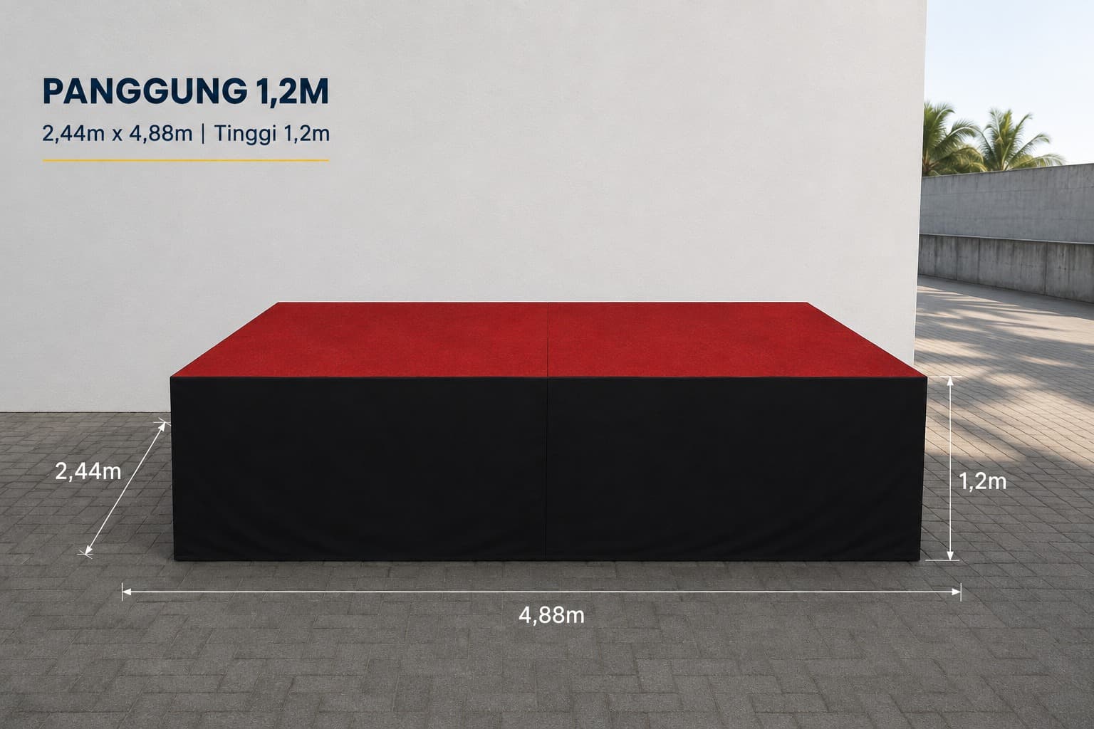 Sewa Panggung Modular Tinggi 120 cm Makassar