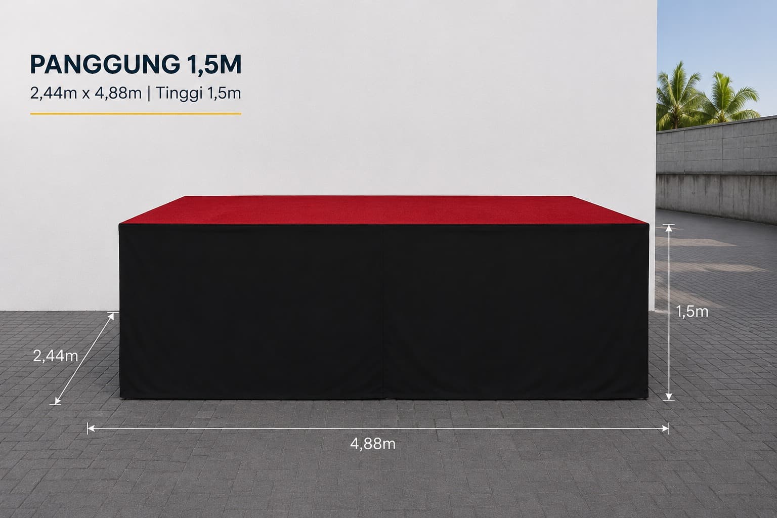 Sewa Panggung Modular Tinggi 1,5 m Makassar