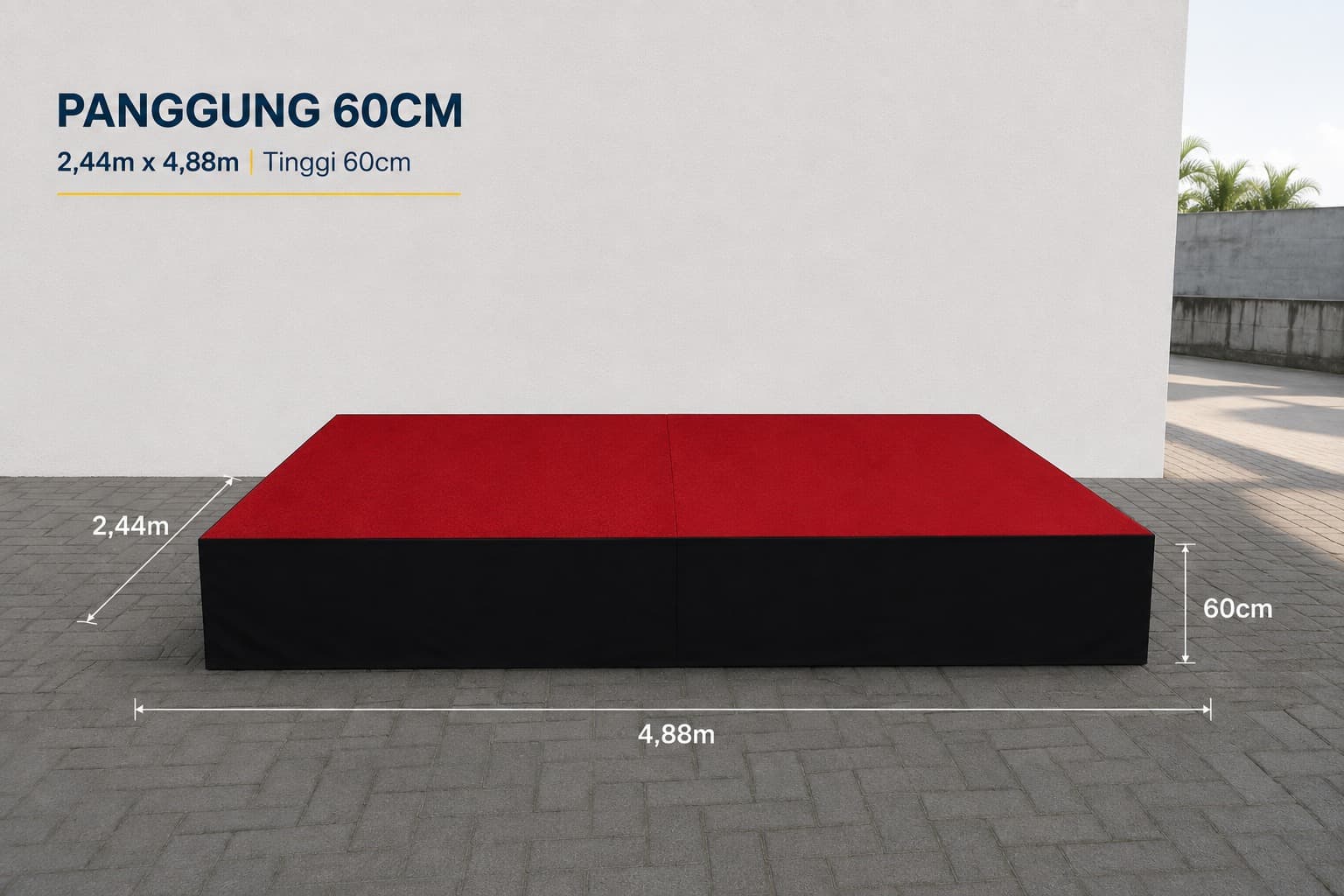 Sewa Panggung Modular Tinggi 60 cm Makassar