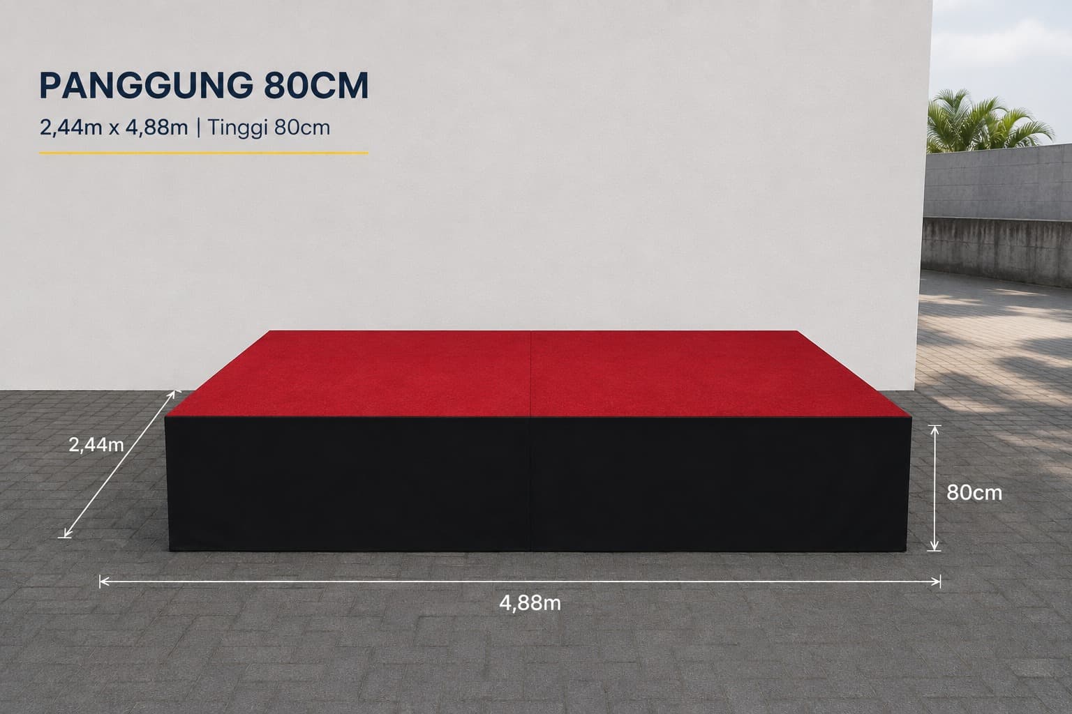 Sewa Panggung Modular Tinggi 80 cm Makassar